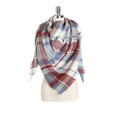 Women,Plaid,Winter,Tassels,Scarf,Triangular,Scarves,Towals