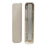 Stainless,Steel,Metal,Drinking,Straw,Reusable,Juice,Cleaner,Brush