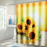 Sunflower,Waterproof,Polyester,Shower,Curtain,Bathroom,Carpet,Pedestal,Toilet,Cover