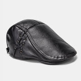 Genuine,Leather,Thick,Casual,Forward,Beret