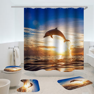 Dolphin,Pattern,Shower,Curtain,Waterproof,Fabric,Accessory,Printing,Ocean,Curtain