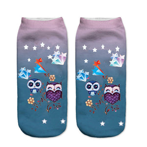 Women,Harajuku,Animal,Print,Socks,Stretch,Breathable,Ankle,Socks