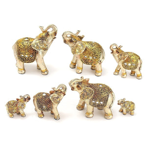 Golden,Elephant,Statue,Lucky,Wealth,Figurine,Decor