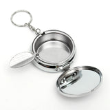 Portable,Stainless,Steel,Round,Ashtray,Jewelry,Storage,Keychain