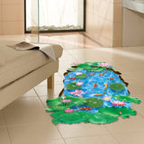 Miico,Creative,Goldfish,Lotus,Removable,Decorative,Floor,Decor,Sticker