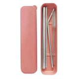 Stainless,Steel,Metal,Drinking,Straw,Reusable,Juice,Cleaner,Brush