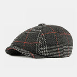 British,Style,Plaid,Pattern,Casual,Fashion,Octagonal,Beret