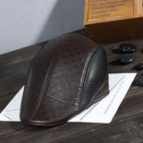 Leather,Outdoor,Casual,Patchwork,Forward,Beret