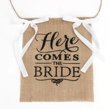 Comes,Bride,Wedding,Banner,Party,Burlap,Bunting,Garland,Photo,Booth,Decorations