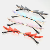 Women,Frameless,Lightning,Shape,Protection,Fahsion,Personality,Sunglasses