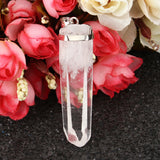 Natural,Clear,Crystal,Tourmaline,Column,Chakra,Pendant,Birthday