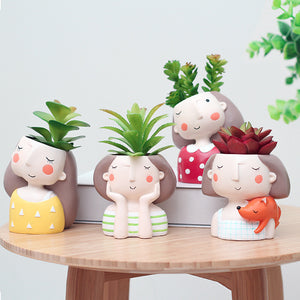 ROOGO,Creative,Models,Artificial,Flowers,Resin,Cartoon,Succulents,Flower,Micro,Landscape,Combination,Decoration