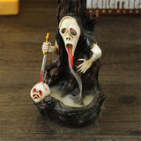 Skull,Shape,Resin,Backflow,Incense,Burner,Tower,Statue,Figurine,Ghost,Decor