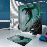 Flying,Dragon,Waterproof,Bathroom,Shower,Curtain,Toilet,Cover,Hooks