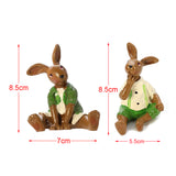 Green,Rabbit,Bunny,Figurine,Statue,Resin,Spring,Easter,Decorations