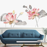 Lotus,Flower,Poster,Vinyl,Sticker,Removable,Decor,Chinese,Style