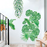 Loskii,FX82120,Bedroom,Tropical,Vegetation,Sticker,Green,Leaves,Drawing,Paper,Decor