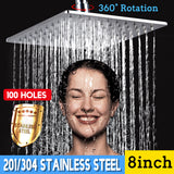 Shower,Large,Waterfall,Rotation,Square,Stainless,Steel