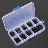 160Pcs,Metric,Black,Nylon,Phillips,Screw,Assortment