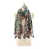 Women,Gradient,Leopard,Print,Fashion,Tassel,Fringe,Banquet,Leisure,Scarf