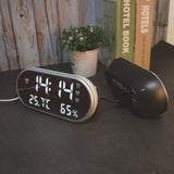 Digital,Alarm,Clock,Portable,Mirror,Clock,Humidity,Temperature,Display,Function