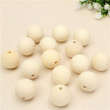 15Pcs,Wooden,Round,Beads,Natural