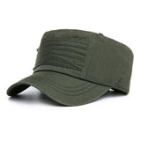 Cotton,Stripe,Military,Cadet,Adjustable,Sunscreen