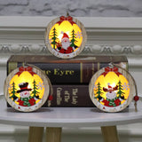 Luminous,Christmas,Wooden,Ornament,Light,Santa,Claus,Decor,Decorations