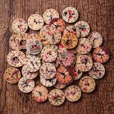 50PCS,Holes,Decorative,Clock,Pattern,Painted,Round,Shape,Fasteners,Buttons