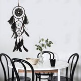 Handmade,Dream,Catcher,Black,Feather,Beads,Balcony,Hanging,Decorations