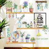 Green,Leaves,Shelf,Flower,Bonsai,Removable,Stickers,Bedroom,Living,Balcony,Glass,Doors,Windows