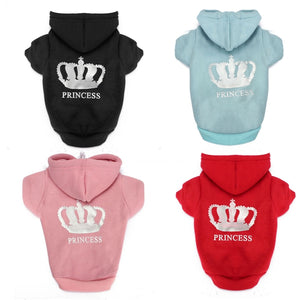 Winter,Princess,Crown,Printed,Clothes,Puppy,Hoodie