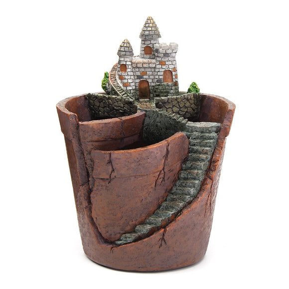 Garden,Potted,Micro,Landscape,Plant,Castle,Resin,Decoration