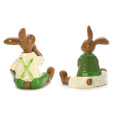 Green,Rabbit,Bunny,Figurine,Statue,Resin,Spring,Easter,Decorations