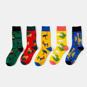 Unisex,Animal,Series,Pattern,Colourful,Patchwork,Color,Socks