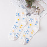 Middle,Printed,Cotton,Socks,Breathable,Snowflake,Socks