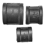 Straight,Malleable,Connector,Female,Coupling,Banded,Black,Fitting"