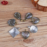 48pcs,Photo,Pendant,Pendant,Alloy,Bottom,Round,Water,Square