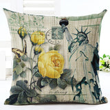 Honana,Flower,Eiffel,Tower,Style,Flower,Pillow,Cushion,Cover,Decor