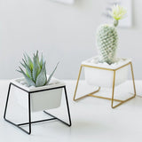 Ceramic,Plant,Flower,Metal,Holder,Geometric,Planter,Indoor,Garden,Display,Decorations