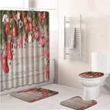 Bathroom,Toilet,Cover,Waterproof,Bathroom,Shower,Curtain,Chrismas,Print