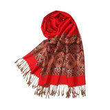 Women,Classic,Oversize,Scarves,Winter,Jacquard,Shawl,Tassel,Scarf