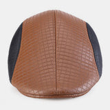 Leather,Outdoor,Casual,Patchwork,Forward,Beret