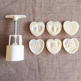 Heart,Stamps,Mould,Mooncake,Festival,Baking,Accessories