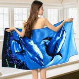 70x150cm,Dolphin,Penguin,Print,Absorbent,Microfiber,Beach,Towels,Quick,Towel