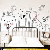 Nordic,Style,Bedroom,Decoration,Rabbit,Unicorn,Sticker,Removable,Living,Painting