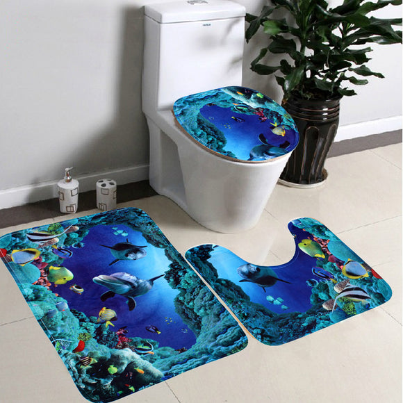 Ocean,Velvet,Fabric,Pedestal,Toilet,Cover,Carpet