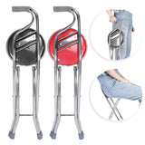 Multipurpose,Ergonomic,Design,Folding,Walking,Stick,Stool,Stainless,Steel,Walking,Chair,Elderly