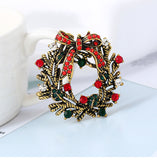 Christmas,Wreath,Festive,Brooch,Shirt,Collar,Brooch,Sliver