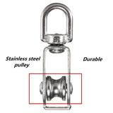 Stainless,Steel,Heavy,Pulley,Single,Wheel,Swivel,Lifting,Block